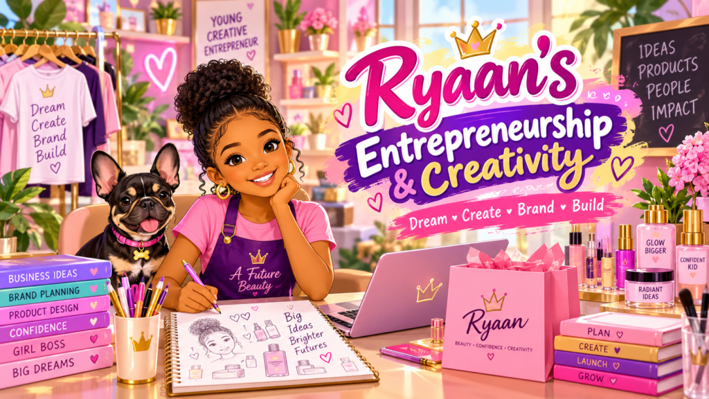Ryaan Entrepreneurship and Creativity learning resources with branding and business-building activities