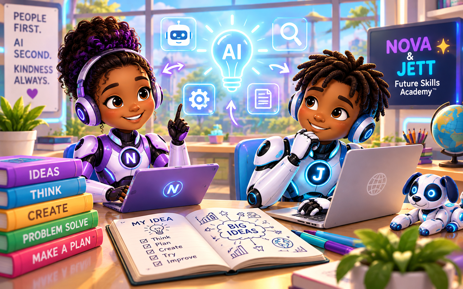 Nova and Jett learning about AI